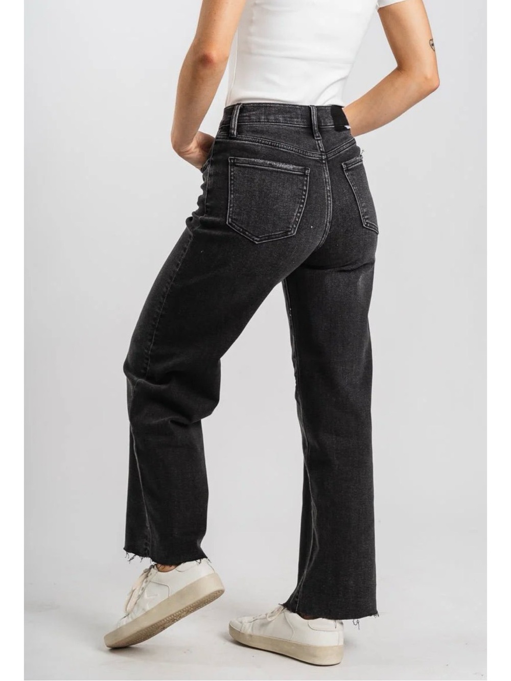 Daze Pleaser High-Rise Ankle Straight Leg Jeans, Faded Milky Way, Size 30 - Picture 2 of 13